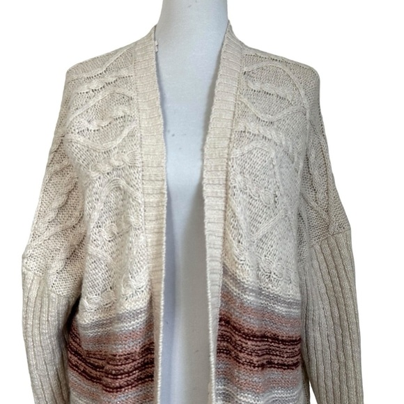 Anthropologie PILCRO Women Jemma Cable Knit Open Cardigan Sweater Sz M/L Petite - Picture 5 of 12